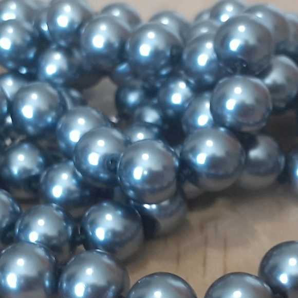 Kenneth J Lane Necklace Metallic Steel Dark Grey Pearl Beaded - Picture 5 of 6